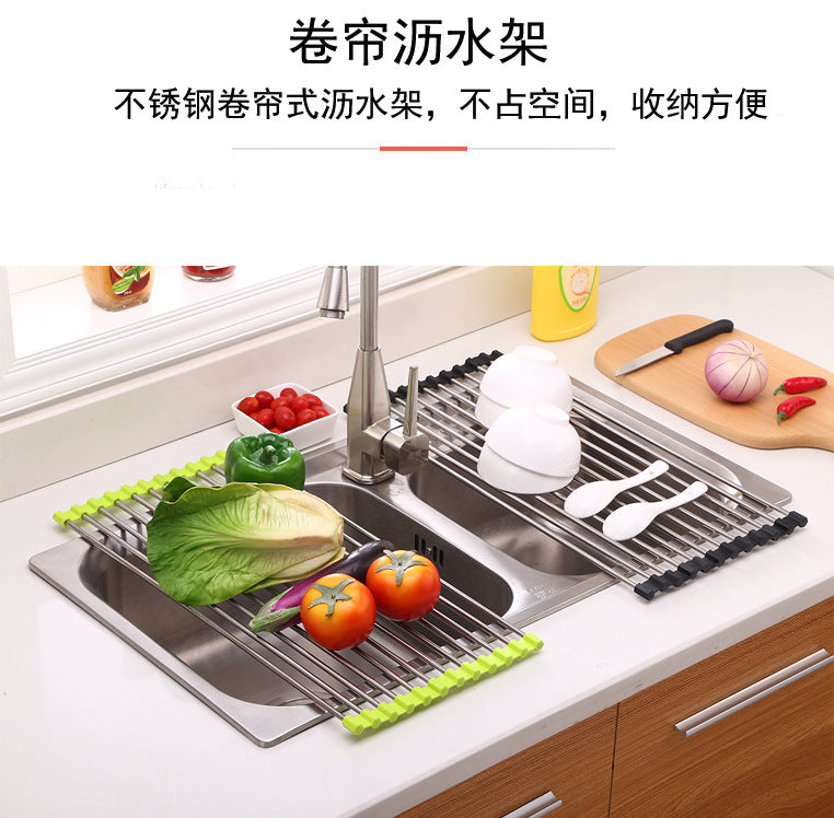 Kitchen sink silicone collapsible drain rack Drying Rack Multi-Use Kitchen cross-border